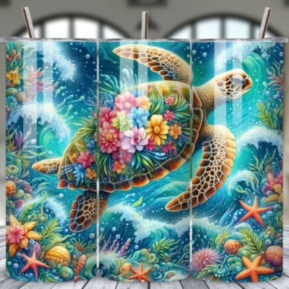 Colorful Creatures 20oz Sublimated Stainless Steel Tumbler with Lid & Straw - Picture 7 of 9